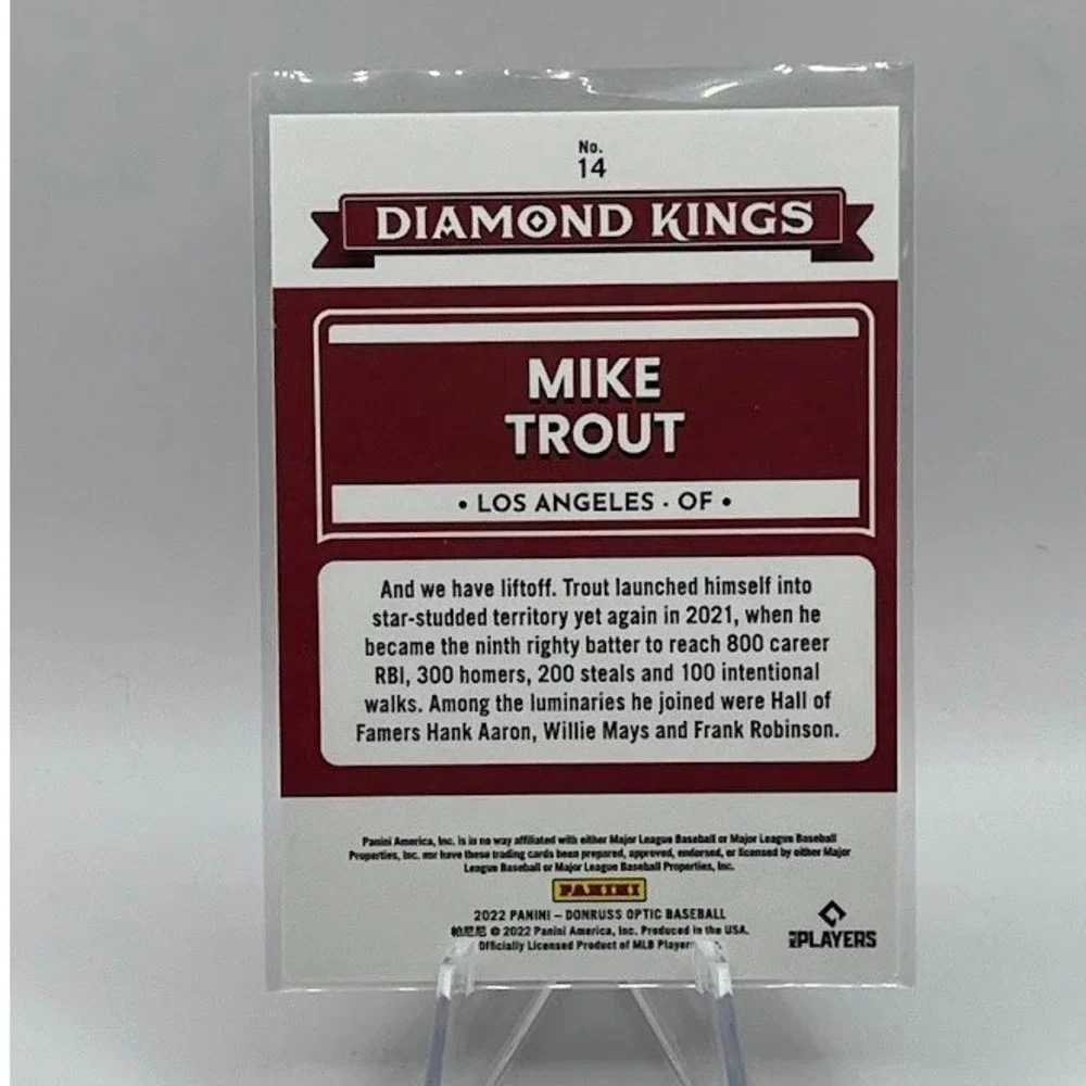 Mike Trout 2022 Panini Donruss Optic Diamond Kings 14 MLB Los Angeles Angels